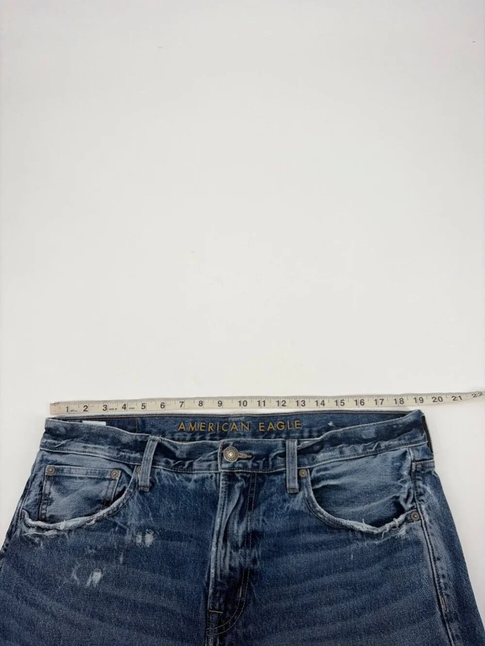 American Eagle Baggy Jeans Mens Size 36x34 Blue Distressed Medium Wash Casual